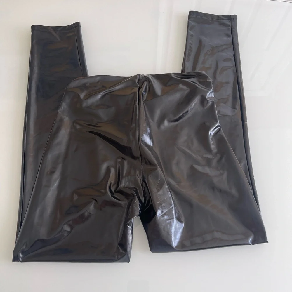 H&M Divided black faux pantent leather vinyl leggings - Picture 10 of 14